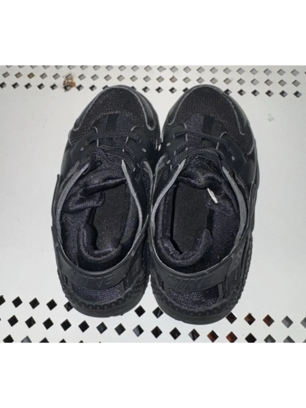 Nike Air Huarache Run TD Triple Black Boys Youth Athletic Running Shoes Size 10C